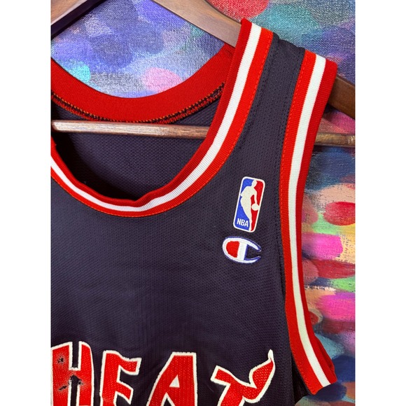 Vintage Champion Miami Heat Harold Miner 32 Jersey Size 36 90s NBA Basketball - Picture 4 of 5